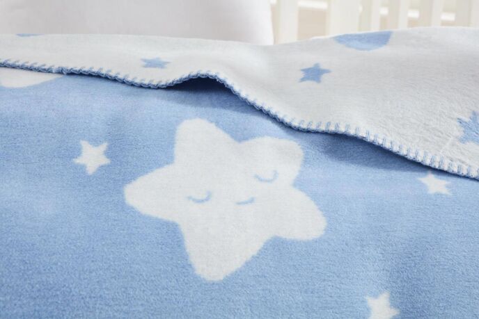Dolce Bonita Home Pamuklu Bebek Battaniye Star Açık Mavi - 2